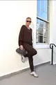 CONJUNTO MONARCA CALÇA PUNHO BLUSA PONCHO TRICÔ