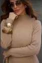 VESTIDO MIDI MANGA LONGA TRABALHADO TRICÔ