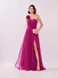 VESTIDO LONGO TULE UM OMBRO COM FLOR N0 OMBRO