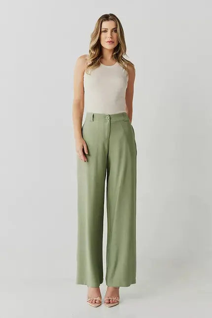 CALÇA ALFAIATARIA VISCOSE PANTALONA PASSANTE DUPLO