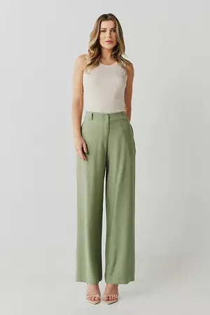 CALÇA ALFAIATARIA VISCOSE PANTALONA PASSANTE DUPLO