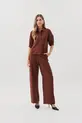 CONJUNTO ALFAIATARIA VISCOSE PANTALONA BLUSA BOTOES GOLA