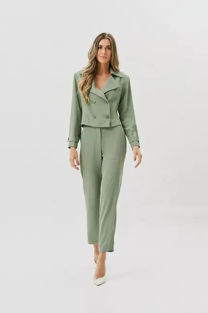 CONJUNTO ALFAIATARIA CREPE CASACO TRANPASSADO E CALÇA