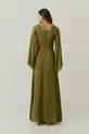 VESTIDO LONGO CREPE DECOTE V OMBRO FRANZIDO CAPA
