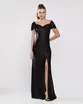 VESTIDO LONGO CETIM OMBRO A OMBRO C/ FENDA