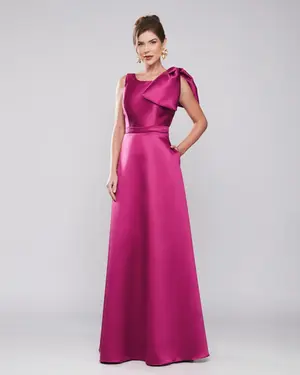 VESTIDO LONGO ZIBELINE ALÇA GROSSA LAÇO REMOVIVEL