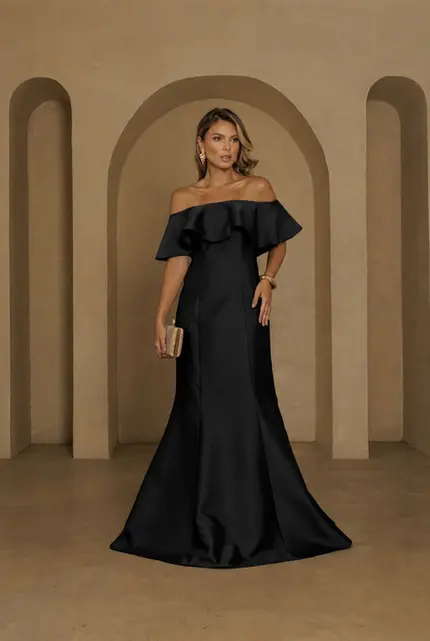 VESTIDO LONGO ZIBELINE OMBRO A OMBRO