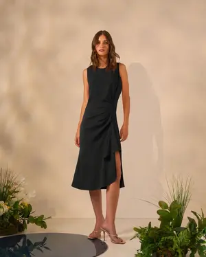 VESTIDO MIDI EM MALHA CROMO