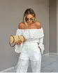 BLUSA OMBRO A OMBRO EM RENDA GRETA