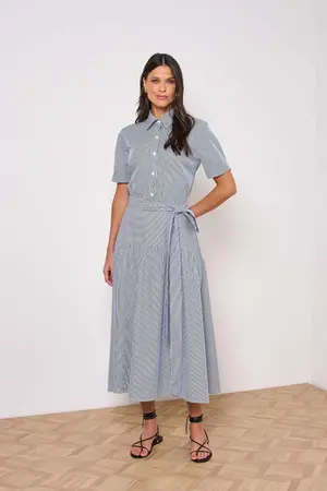 VESTIDO MIDI EM TRICOLINE TRIUNFO