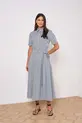 VESTIDO MIDI EM TRICOLINE TRIUNFO