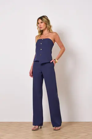 CONJUNTO BLUSA E CALÇA EM ALFAIATARIA VALENCI