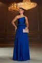 VESTIDO LONGO TAFETA UM TOMARA QUE CAIA ASSIMÉTRICO