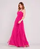VESTIDO LONGO TULE ALÇA FINA SAIA CAMADAS
