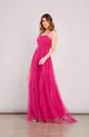 VESTIDO LONGO TULE ALÇA FINA SAIA CAMADAS