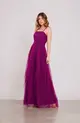 VESTIDO LONGO TULE ALÇA FINA SAIA CAMADAS