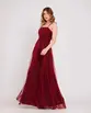 VESTIDO LONGO TULE ALÇA FINA SAIA CAMADAS