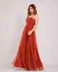 VESTIDO LONGO TULE ALÇA FINA SAIA CAMADAS