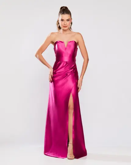 VESTIDO LONGO PRADA TOMARA QUE CAIA DECOTE V C/ FAIXA