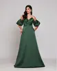 VESTIDO LONGO ZIBELINE TOMARA QUE CAIA MANGA REMOVIVEL
