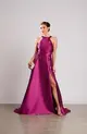 VESTIDO LONGO FRENTE ÚNICA AMARRAÇÃO ATRÁS