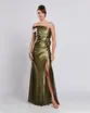 VESTIDO LONGO PRADA UM OMBRO SÓ DRAPEADO COM FLOR