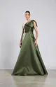 VESTIDO LONGO ZIBELINE UM OMBRO SÓ LAÇO REMOVIVEL