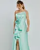 VESTIDO LONGO ZIBELINE TOMARA QUE CAIA BABADO COM FLOR