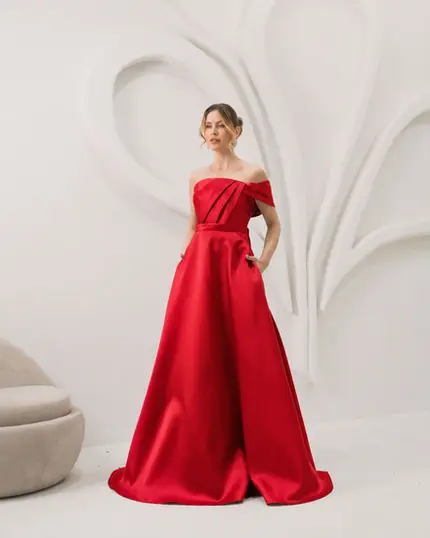 VESTIDO LONGO ZIBELINE UM OMBRO SÓ DRAPEADO