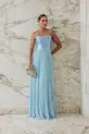 VESTIDO LONGO ZIBELINE PLISSADO ALÇA FINA