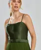 VESTIDO LONGO ZIBELINE PLISSADO ALÇA FINA