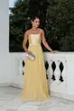 VESTIDO LONGO ZIBELINE PLISSADO ALÇA FINA