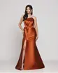 VESTIDO LONGO ZIBELINE TOMARA QUE CAIA ASSIMETRICO C/ FAIXA