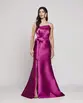 VESTIDO LONGO ZIBELINE TOMARA QUE CAIA ASSIMETRICO C/ FAIXA