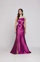 VESTIDO LONGO ZIBELINE TOMARA QUE CAIA ASSIMETRICO C/ FAIXA