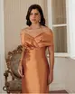 VESTIDO MIDI ZIBELINE OMBRO A OMBRO DRAPEADO C/ FENDA