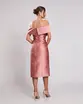 VESTIDO MIDI ZIBELINE OMBRO A OMBRO DRAPEADO C/ FENDA