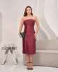 VESTIDO MIDI ZIBELINE TOMARA QUE CAIA C/ FENDA