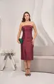 VESTIDO MIDI ZIBELINE TOMARA QUE CAIA C/ FENDA