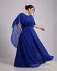 VESTIDO LONGO CREPE CAPA COM FLOR