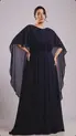 VESTIDO LONGO CREPE CAPA COM FLOR