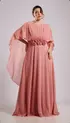 VESTIDO LONGO CREPE CAPA COM FLOR