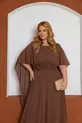 VESTIDO LONGO CREPE CAPA COM FLOR