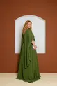 VESTIDO LONGO CREPE CAPA COM FLOR