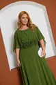 VESTIDO LONGO CREPE CAPA COM FLOR