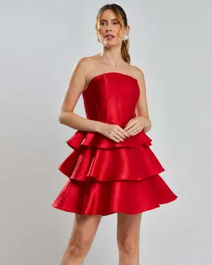 VESTIDO CURTO ZIBELINE TOMARA QUE CAIA CAMADAS