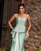 VESTIDO LONGO ZIBELINE TOMARA QUE CAIA BABADO NA SAIA