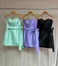 VESTIDO CURTO ZIBELINE TOMARA QUE CAIA C/FAIXA