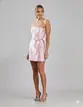 VESTIDO CURTO ZIBELINE TOMARA QUE CAIA BUSTO CORSET C/ FAIXA