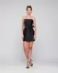 VESTIDO CURTO ZIBELINE TOMARA QUE CAIA BUSTO CORSET C/ FAIXA